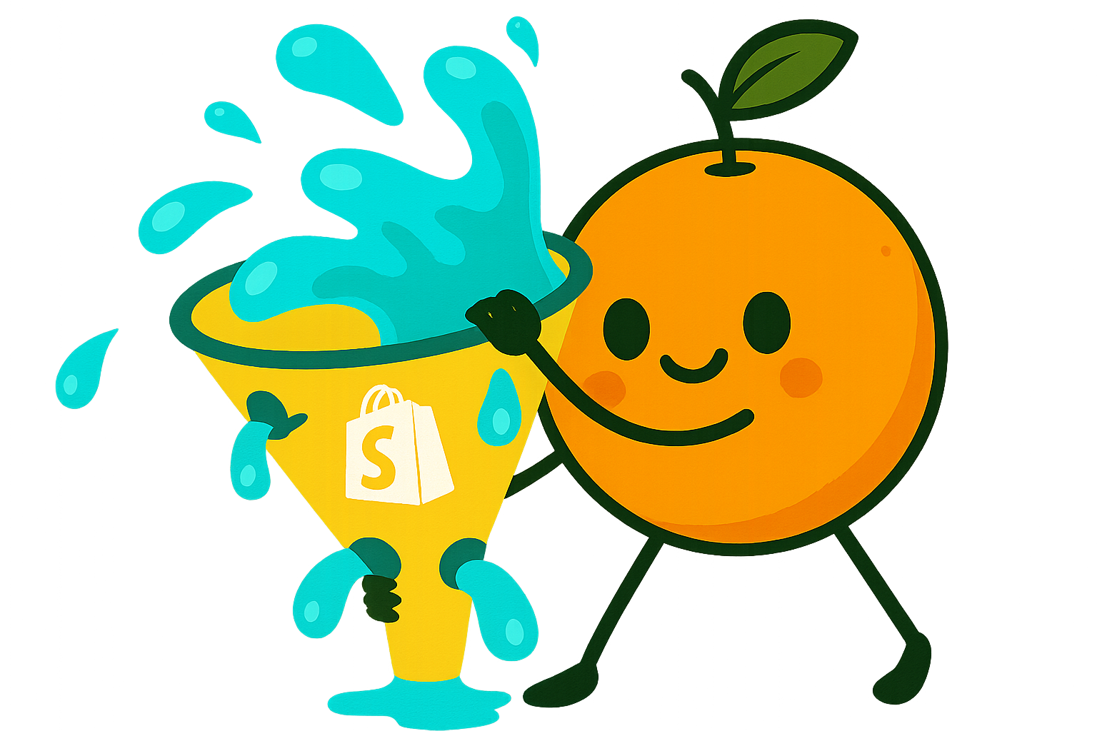 Orangey with leaky funnel showing money loss